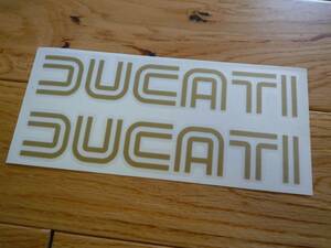 海外　限定品　送料込み 　Ducati 70's Style ドゥカティ gold 170mm 2枚セット カッティング 　ステッカー