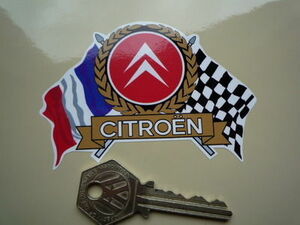 海外　限定品　送料込み Citroen Flag シトロエン ステッカー シール 95mm　ステッカー