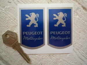 海外　限定品　送料込み Peugeot Motorcycle Sticker プジョー ステッカー シール デカール 2枚セット 40mm x 70mm　ステッカー