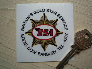 海外　限定品　送料込み BSA Britains Gold Star Service Sticker クリア ステッカー シール デカール 63mm　ステッカー