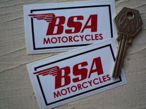 海外　限定品　送料込み BSA Motorcycles Stickers ステッカー シール デカール バイク 2枚セット 125 x 63mm　ステッカー