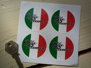 海外　限定品　送料込み 　アルファロメオ イタリア Italy Alfa-Romeo 50mm 2枚セット　ステッカー