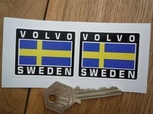 海外　限定品　送料込み ボルボ Volvo スウェーデン 国旗 50mm 2枚セット　　ステッカー