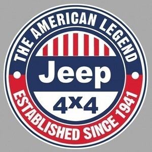 海外　限定品　送料込み 　ジープ JEEP 4x4 THE AMERICAN LEGEND 150mm　ステッカー