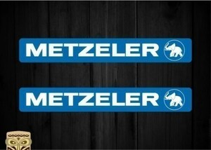 海外　限定品　送料込み 　メッツラー METZELER ブルー 200mm 2枚セット　ステッカー