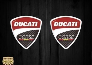 海外　限定品　送料込み 　ドゥカティ コルセ スペイン DUCATI 80mm 2枚セット　ステッカー