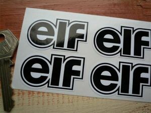 海外　限定品　送料込み ELF Racing Sticker Decal エルフ カッティング ステッカー シール デカール 4枚セット 50mm × 28mm　ステッカー