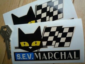 海外　限定品　送料込み 　SEV Marchal Cat & Script Beige セブマーシャル 115mm 2枚セット　ステッカー