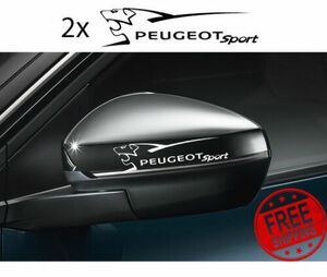 海外　限定品　送料込み Peugeot wing mirror logo decal Sticker プジョーミラーステッカー 2枚セット ホワイト 135mm x 34mmステッカー