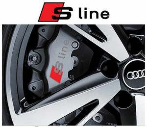 海外　限定品　送料込み AUDI S Line Brake Caliper Stickers アウディー ディスクブレーキ ステッカー シルバー 4枚セット　ステッカー