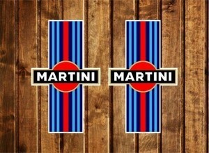 海外　限定品　送料込み 　マルティーニ レーシング MARTINI RACING FLAG 60mm 2枚セット　ステッカー