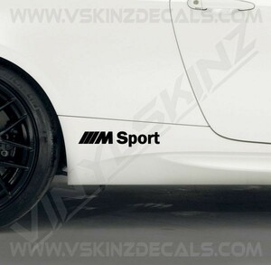 海外　限定品　送料込み 　BMW M Sport スポーツ ロゴ カッティング BLACK 275mm 2枚セット　ステッカー