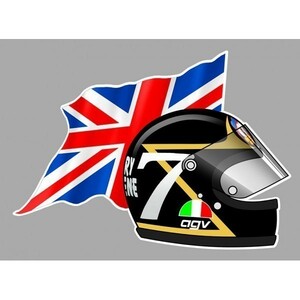 海外　限定品　送料込み 　バリー・シーン ヘルメット Barry SHEENE イギリス UK 150mm　ステッカー