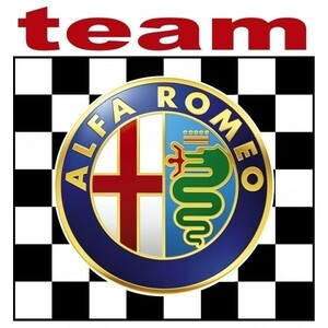 海外　限定品　送料込み 　アルファロメオ チーム ALFA ROMEO TEAM チェッカー 75mm 　ステッカー