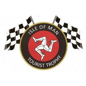 海外　限定品　送料込み 　マン島 TT ISLE OF MAN チェッカーフラッグ 150mm 　ステッカー