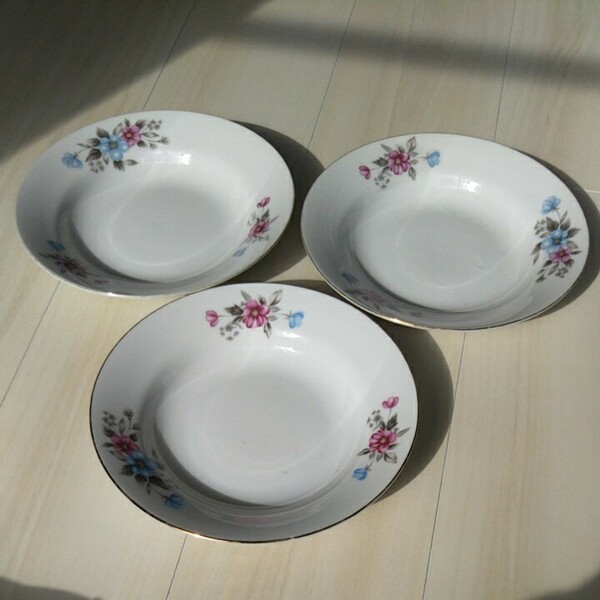 シンプル柄カレー皿3枚