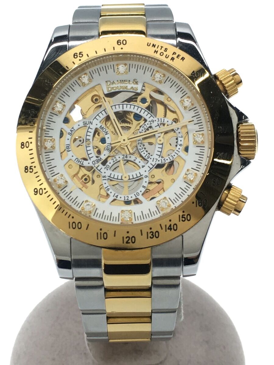 いラインアップ 未使用品 ダニエルダグラス DANIELDOUGLAS ゴールド×ブラック 定価275000円 メンズ腕時計 