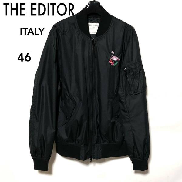 THE EDITOR MA-1 ブルゾン 46/エディター スター＆フラミンゴ刺繍 MA1/ボンバージャケット