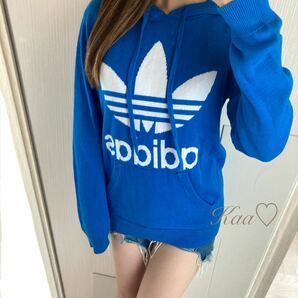 adidas アディダス　コットンニットパーカー　KNIT TREFOIL HOODIE 日本限定　レア