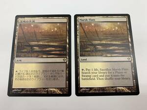 ★良品★2枚セット★Magic the Gathering マジックザギャザリング MTG Marsh Flats / 湿地の干潟 (英語版) トレーディングカード トレカ