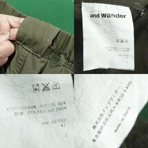 ▲AND WANDER コットン60%/ナイロン40%素材 60/40 クロス リブ パンツ ライトオリーブ/ダークグレー 2（S） 美品!!!▲_画像8