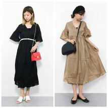 未使用 美品 フリークスストア 袖ギャザー カシュクール ワンピース 定価9680円_画像8