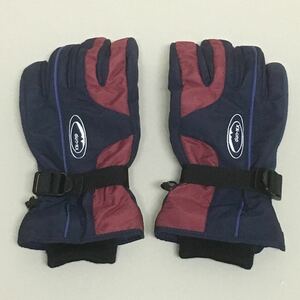 防寒,防風　リブ付きフリースインナー(取り外し可)２重手袋/グローブ　紺色　 Mサイズ