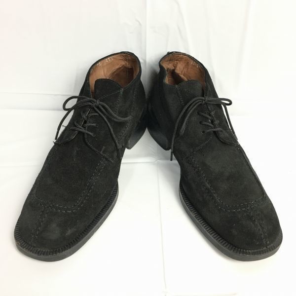 VERSACE JEANS COUTURE/ヴェルサーチ 本革ショートブーツ サイズ7.5 26.0-26.5 黒 シューズ 靴 チャッカ