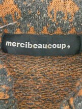 ◇ mercibeaucoup メルシーボークー 総柄 長袖 ジップアップ ニット ジャケット サイズ1 オレンジ グレー レディース 1002800359035_画像6