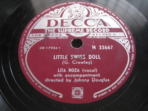 ★SP盤★LITA ROZA♪LITTLE SWISS DOLL★DECCA M 33667★Holland盤★10吋★1953★