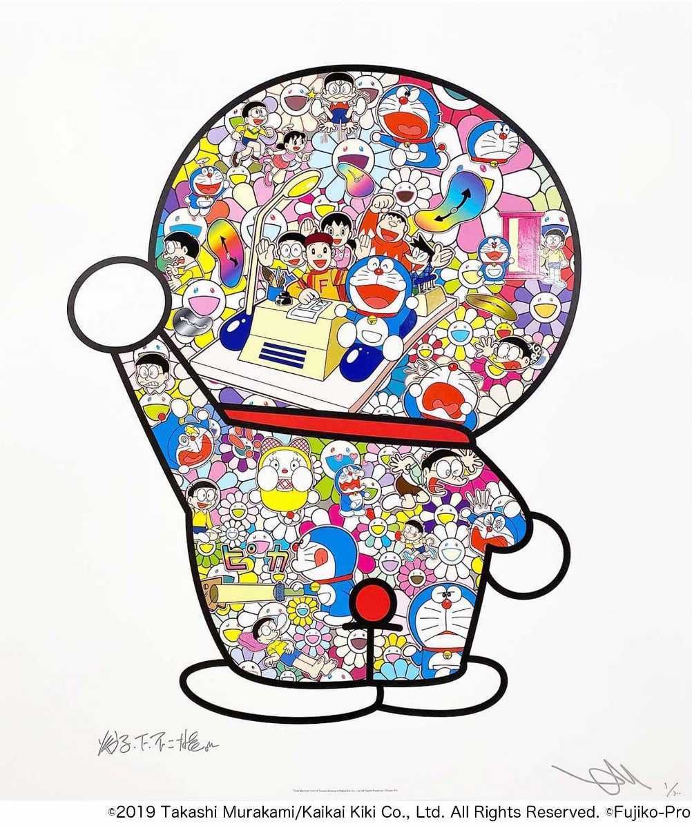 村上隆 おすわりドラえもん「毎日がお祭りだ!」ポスター作品