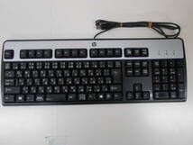 【☆PC-6】中古品/HP/PC用 USB キーボード/日本語109キーフルレイアウト　ブラック シルバー 動作確認済◇◆【HK】_画像1