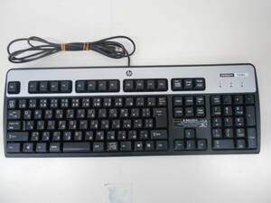 【☆PC-3】中古品/HP/PC用 USB キーボード/日本語109キーフルレイアウト　ブラック/シルバー　動作確認済◇◆【HK】