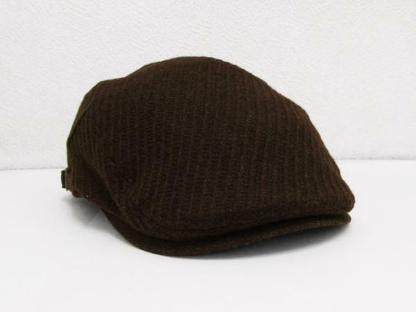 サイドベルト ウールハンチング 茶ブラウン / CAPキャップ帽子