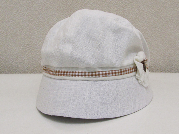 コサージュ ハンク帽 キャップ 白ホワイト / CAP帽子 女性 レディース