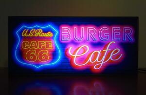  american route 66 highway Ame car Drive handle burger coffee Cafe bar autograph signboard ornament miscellaneous goods light BOX illumination signboard lightning signboard 