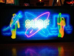 サーフィン SURF ビーチ サーファー カリフォルニア ハワイ サーフビーチ イメージ デザイン サイン 看板 置物 雑貨 LED2wayライトBOX