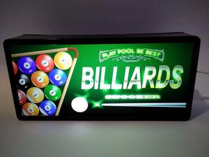 ビリヤード ハスラー ナインボール ゲーム スポーツ プールバー アメリカン サイン 雑貨 置物 BILLIARDS LED ライトBOX 電飾看板 電光看板