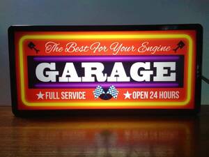  garage GARAGE 2 car shop repair auto shop auto service autograph signboard ornament american miscellaneous goods light BOX illumination signboard lightning signboard 