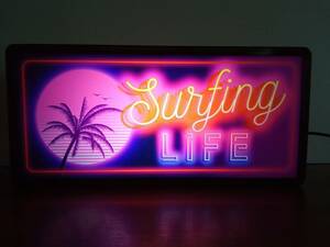 アメリカン ハワイ カリフォルニア サーフビーチ ヤシの木 南国 レジャー 波乗り サーフィン ライフ 置物 ライトBOX 電飾看板 電光看板