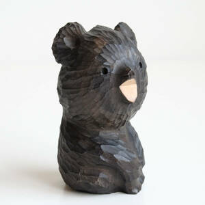 木彫熊 木彫りの熊 高さ約12cm 北海道民芸品 置物 彫刻 