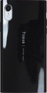 在庫処分品 Natural design iPhoneXR (6.1インチ) ケース ブラック 繊維ガラス×ソフトTPUの2層構造 衝撃吸収 Premium Black PRE02