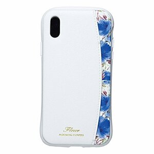 [ ликвидация запасов ] NATURAL design iPhoneX Xs (5.8 дюймовый ) кейс FLEUR WHITE x BLUE белый × синий ударная абсорбция ударопрочный карта карман iP8-FLEP08