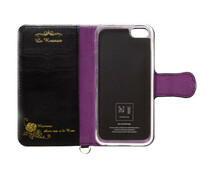 Natural design iPhone SE 5s 5（4インチ）手帳型 ケース La Roseraie Black x Purple ブラック×パープル iPSE-Rose06_画像3