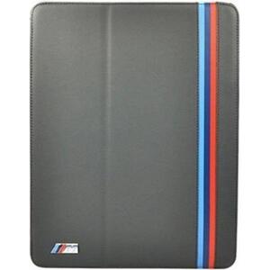 送料無料★ケース iPad 2 3rd 4th 本革 手帳 BMW　グレー 青赤線