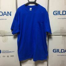 GILDAN ロイヤルブルー M サイズ 青 半袖無地Tシャツ ポケット付き 6.0oz ギルダン_画像1