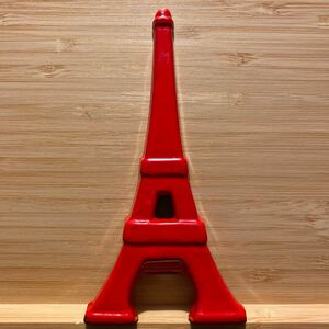 エッフェル塔 栓抜き 赤 鋳物 ホーロー 古物サビ傷有 約13.5×6.3cm 123g しっかり丈夫 Eiffel Tower La tour Eiffel Old bottle opener