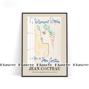 G1231 ジャン・コクトー　Jean Cocteau　絵画プリント キャンバスアートポスター 50×70cm 海外製 枠なし A