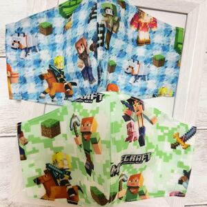 ハンドメイド 立体インナー キッズサイズ マイクラ柄 2枚セット D