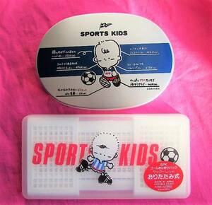  rare! Showa Retro unused * Victoria fancy sports kids aluminium lunch box soccer goal post type rice ball onigiri case go in .80 period fancy lunch case 